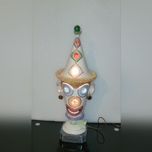 VINTAGE REAR CLOWN FACE 2 PIECES TABLE LAMP
